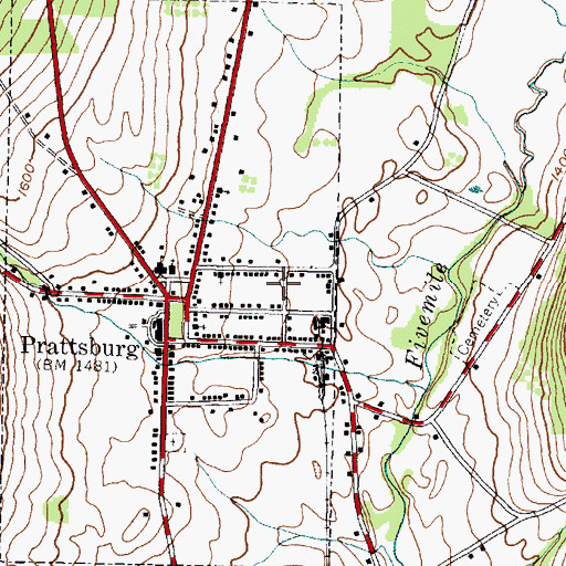 Topographic Map of Prattsburgh Volunteer Ambulance, NY