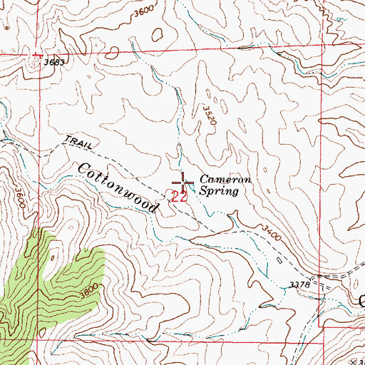 Topographic Map of Cameron Spring, AZ