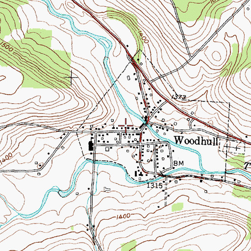 Topographic Map of Woodhull Ambulance, NY