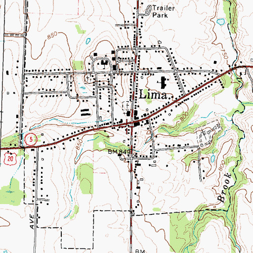 Topographic Map of Lima Volunteer Ambulance, NY