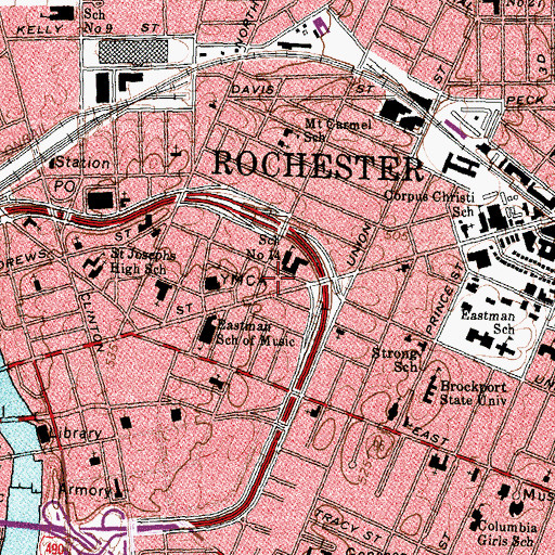 Topographic Map of Beacon Transportation - Rural / Metro Medical Services, NY