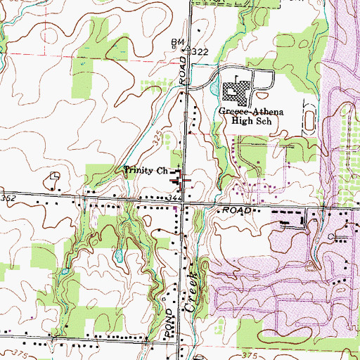 Topographic Map of Greece Volunteer Ambulance Service, NY