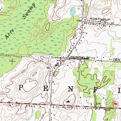 Topographic Map of Penfield Volunteer Emergency Ambulance Service, NY