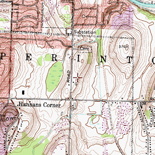 Topographic Map of Perinton Volunteer Ambulance Corps, NY