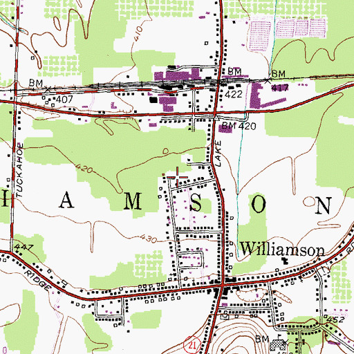 Topographic Map of Williamson Volunteer Ambulance Service, NY