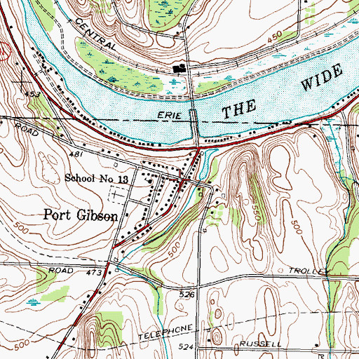 Topographic Map of Port Gibson Fire Department and Ambulance, NY