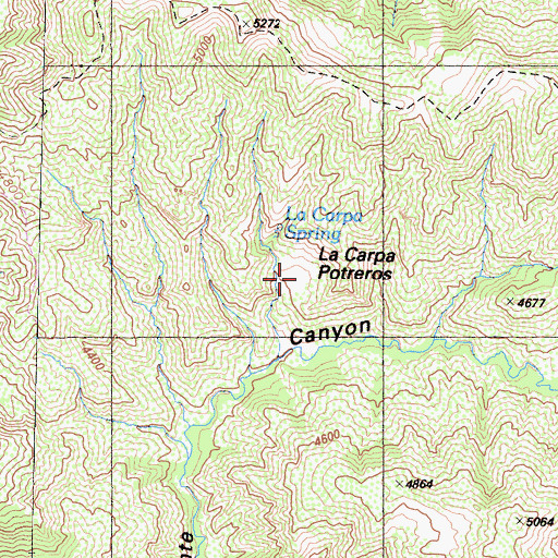 Topographic Map of La Carpa Potreros, CA