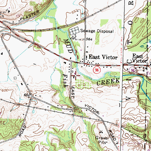 Topographic Map of Victor Farmington Volunteer Ambulance Corps, NY