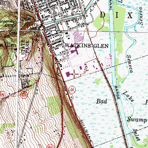 Topographic Map of Schuyler County Volunteer Ambulance, NY