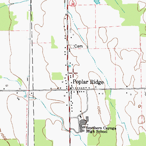 Topographic Map of Southern Cayuga Instant Aid, NY