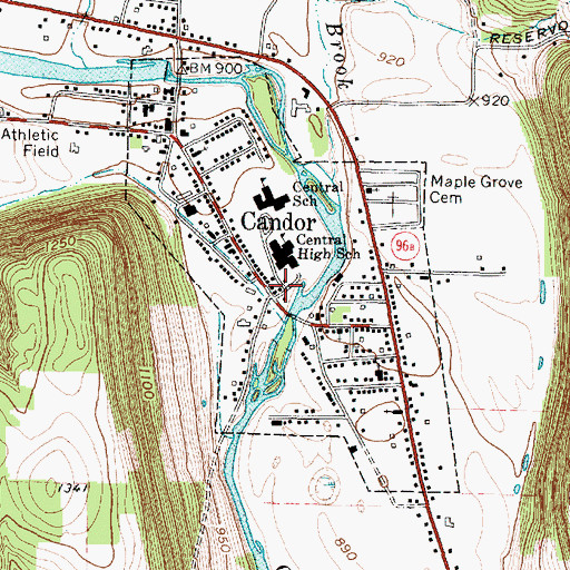 Topographic Map of Candor Emergency Squad, NY