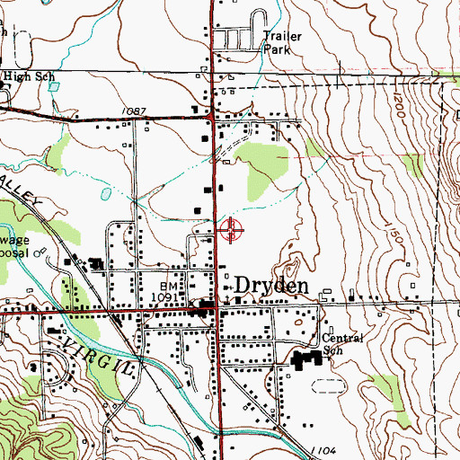 Topographic Map of Dryden Ambulance, NY