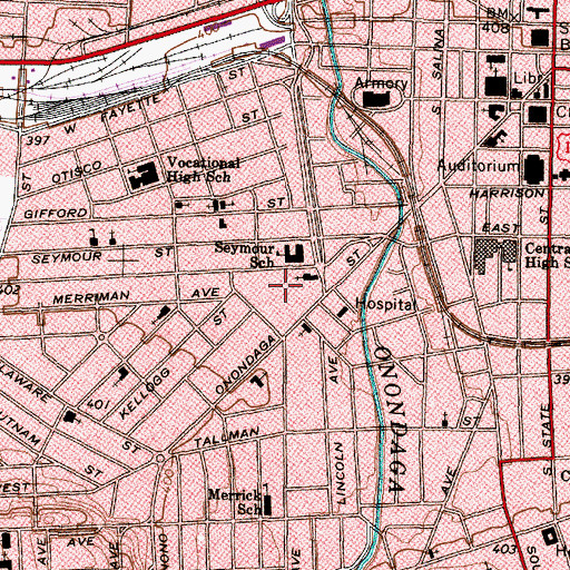 Topographic Map of Rural / Metro Medical Services of Central New York, NY