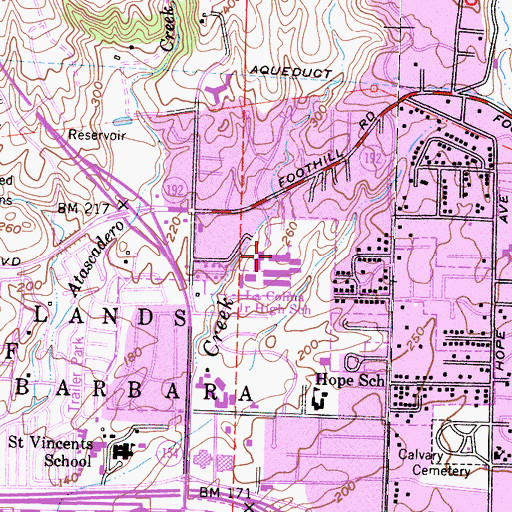 Topographic Map of La Colina Junior High School, CA