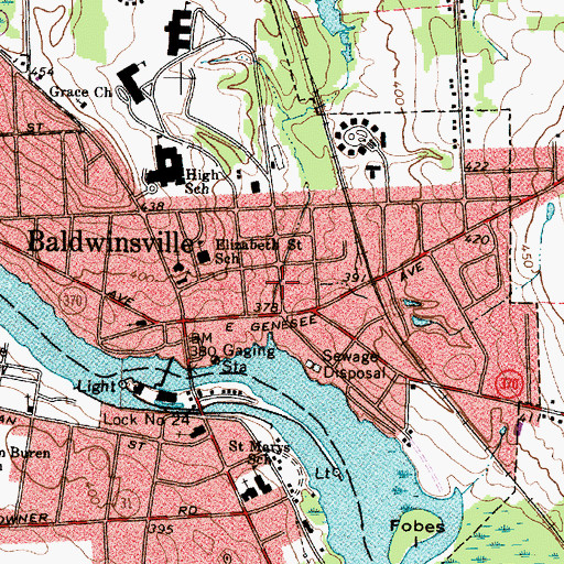 Topographic Map of Greater Baldwinsville Ambulance Corps, NY