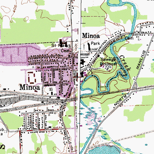 Topographic Map of Minoa Ambulance, NY