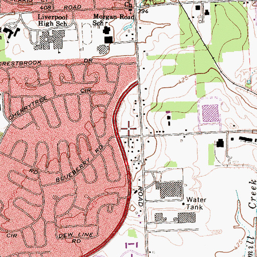 Topographic Map of Northern Onondaga Volunteer Ambulance, NY