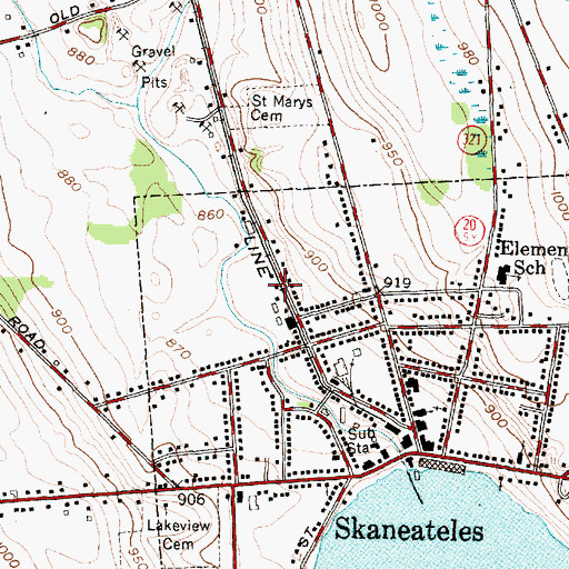 Topographic Map of Skaneateles Ambulance Volunteer Emergency Service, NY