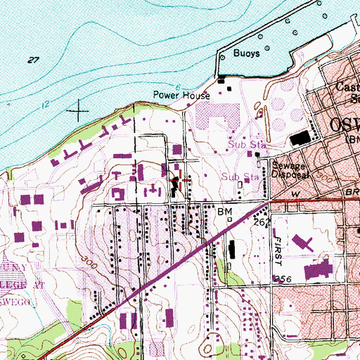 Topographic Map of Student Association Volunteer Ambulance Corps of Oswego, NY