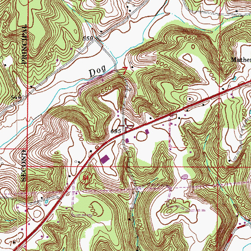 Topographic Map of Crawford County Ambulance Service, IN