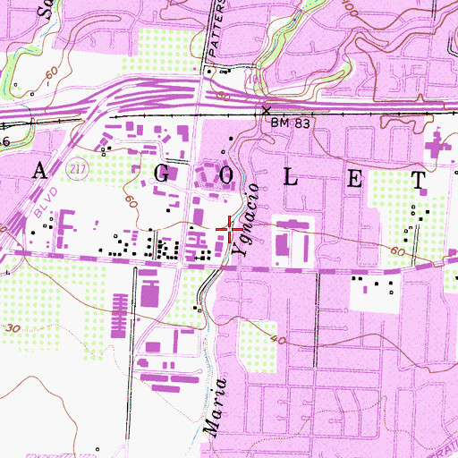 Topographic Map of La Goleta, CA