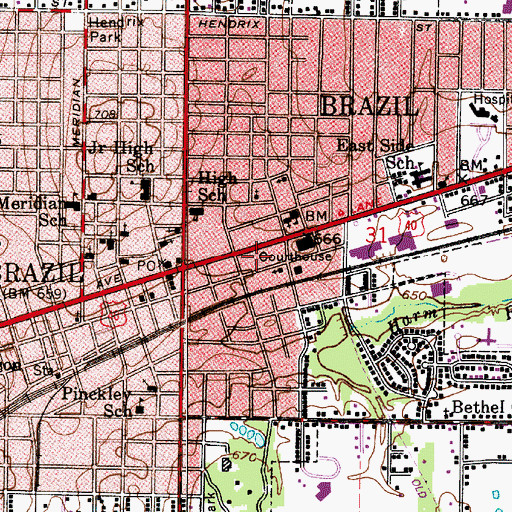Topographic Map of Clay County Search and Rescue, IN