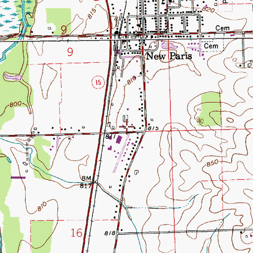 Topographic Map of Jackson Township Emergency Ambulance Service, IN