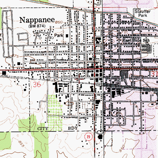 Topographic Map of Nappanee Emergency Medical Services, IN