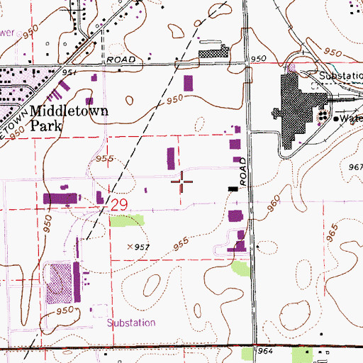 Topographic Map of Center Township Emergency Services Station 13, IN