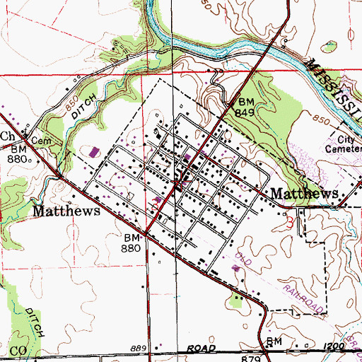 Topographic Map of Grant County Emergency Medical Services - Matthews Medic 10, IN