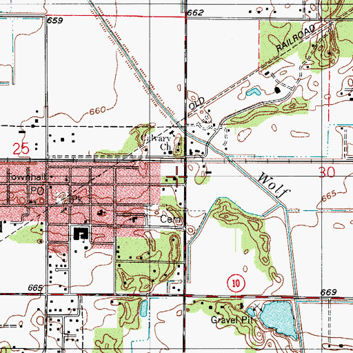 Topographic Map of Wheatfield Ambulance Service, IN
