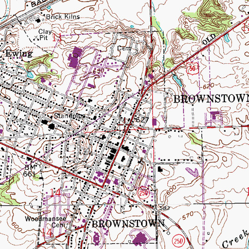 Topographic Map of Jackson County Emergency Medical Services Brownstown, IN
