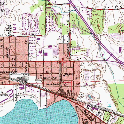 Topographic Map of Multiple Township Emergency Medical Services - Warsaw, IN