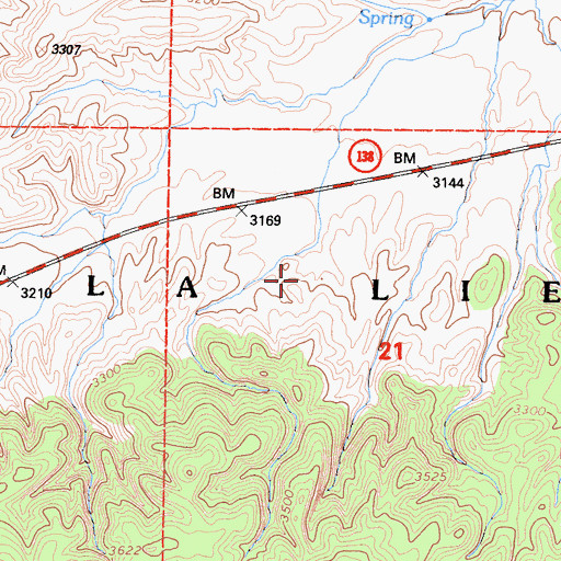 Topographic Map of La Liebre, CA