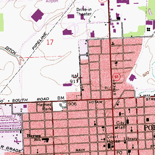 Topographic Map of Jay County Emergency Medical Services - Portland, IN