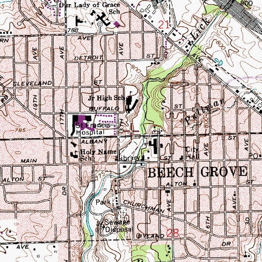 Topographic Map of Wishard Emergency Medical Services Medic 9, IN