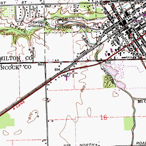 Topographic Map of Seals Ambulance Service, IN