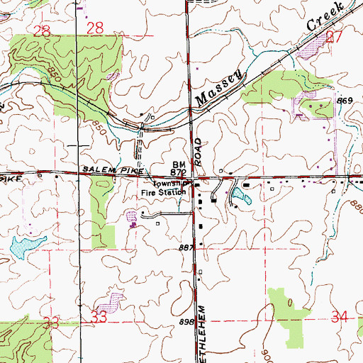 Topographic Map of Grant County Emergency Medical Services Washington Medic 11, IN
