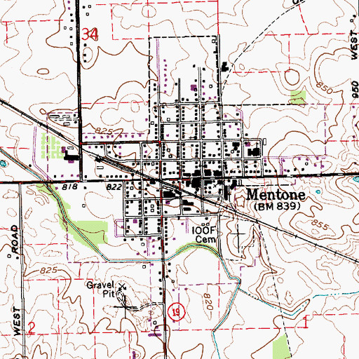 Topographic Map of Four Way Ambulance Emergency Medical Service, IN