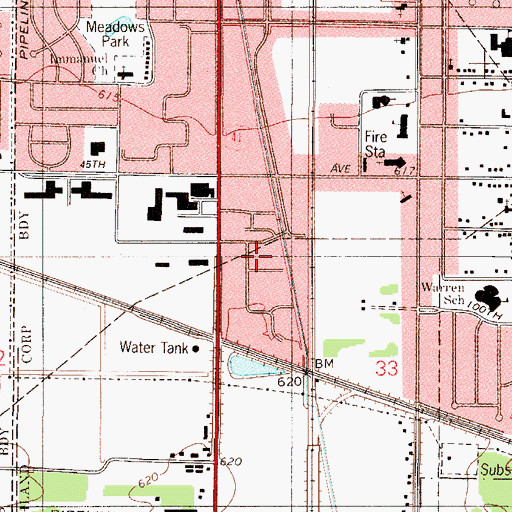 Topographic Map of Prompt Ambulance Service, IN