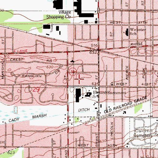 Topographic Map of Calumet Township Emergency Medical Services, IN