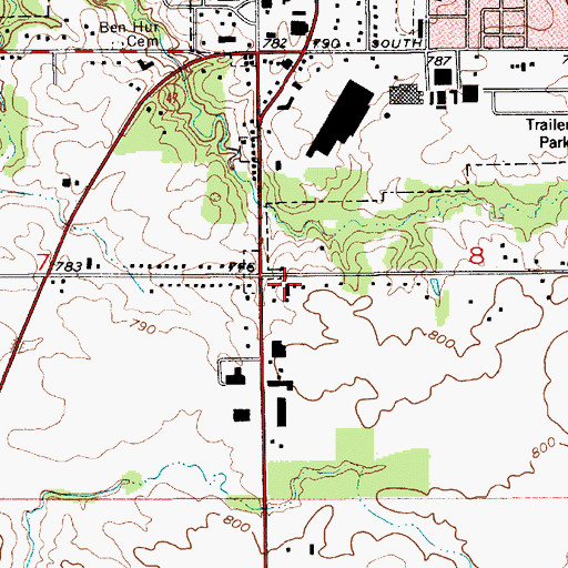 Topographic Map of STAR Ambulance Service, IN