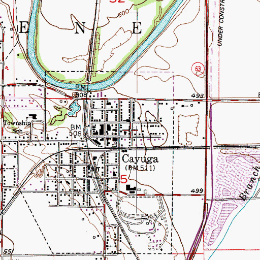 Topographic Map of Vermillion County Emergency Medical Services Station 1, IN