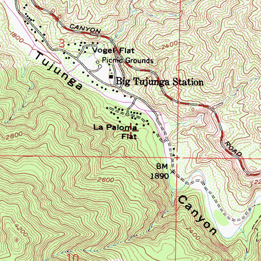 Topographic Map of La Paloma Flat, CA