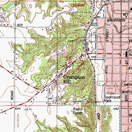 Topographic Map of Vermillion County Emergency Medical Services Station 2, IN