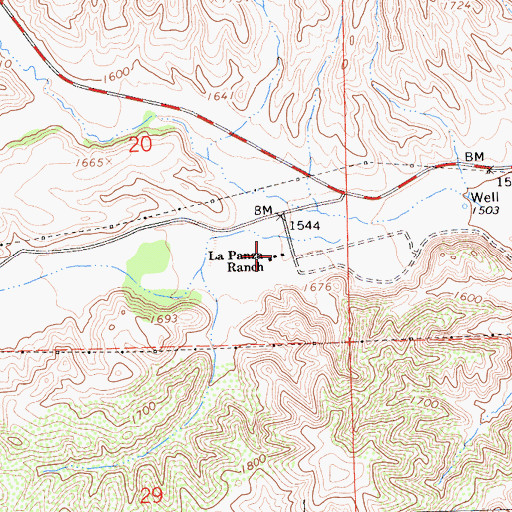 Topographic Map of La Panza Ranch, CA