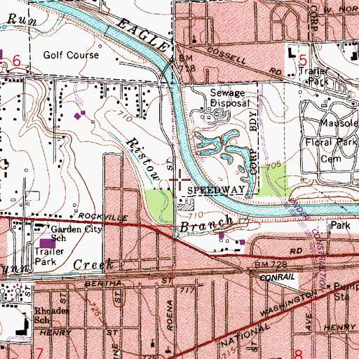 Topographic Map of Care Ambulance Service, IN