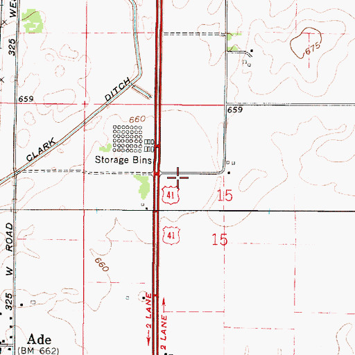Topographic Map of Newton County Emergency Medical Services - South Base, IN