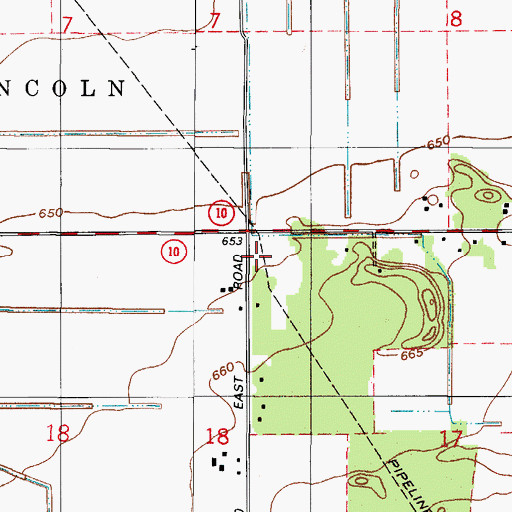 Topographic Map of Newton County Emergency Medical Services - North Base, IN