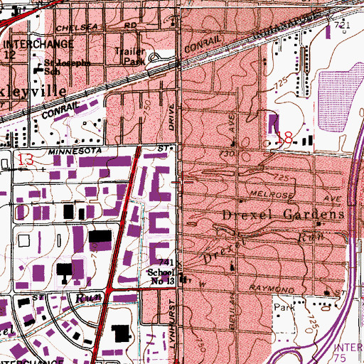 Topographic Map of Emergency Medical Ambulance Service, IN